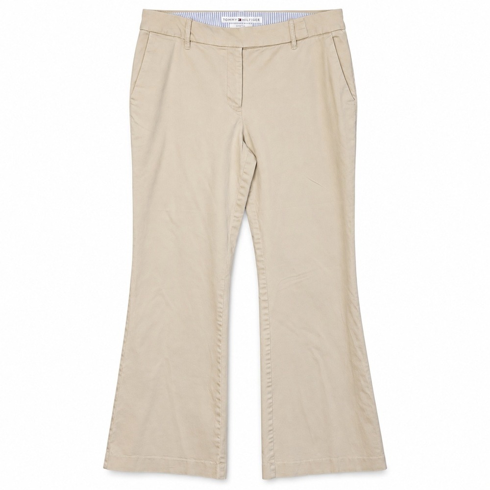 Tommy Hilfiger Women's 8 Khaki Stretch Bootcut Pants Y2K 2003 Preppy Coastal